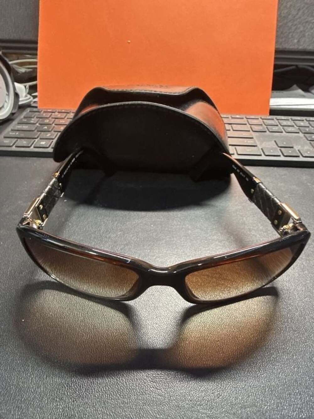 Fendi FS446 207 Brown Gradient Rectangular Sunglasses with Case
